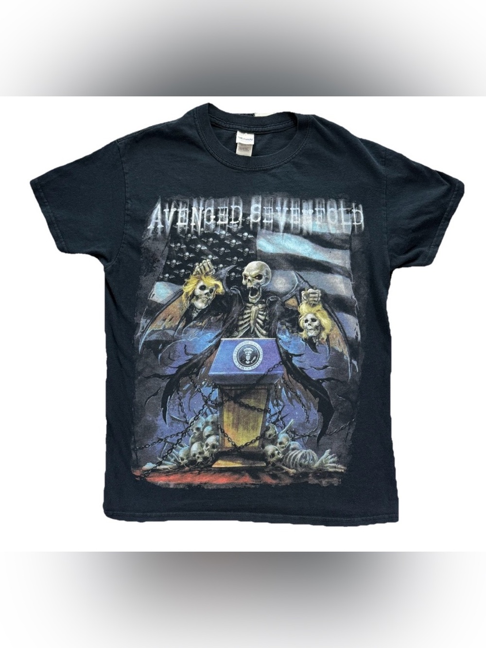 Vintage Avenged Sevenfold 2016 Election T Shirt Men's Small Black Trump DeathBat